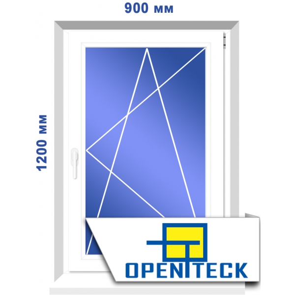 Одностулкове вікно, 900 х 1200 мм